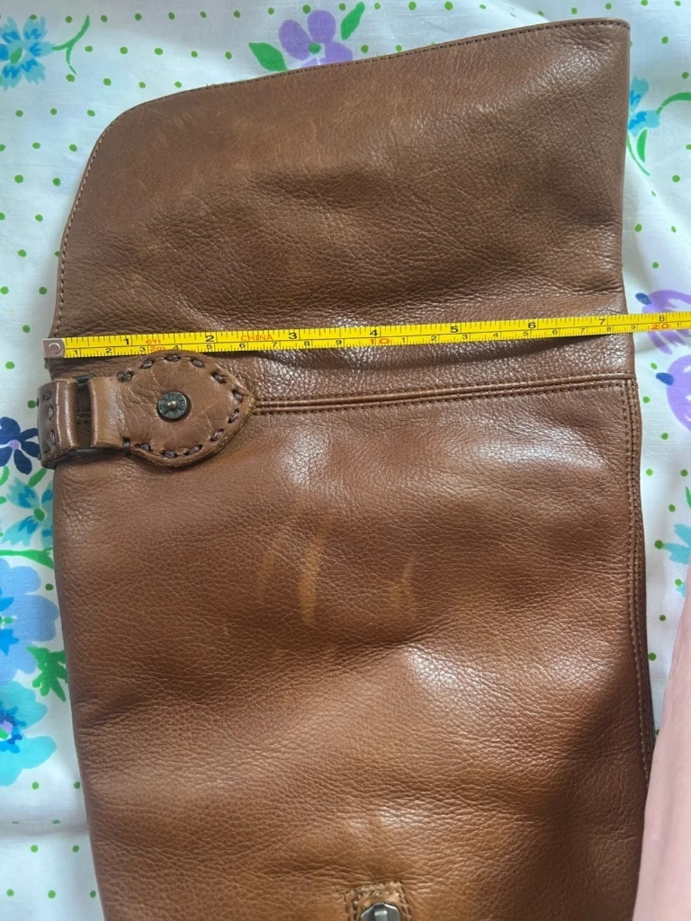 Frye Shirley Over the Knee Brown Leather Boots Cognac Color 8